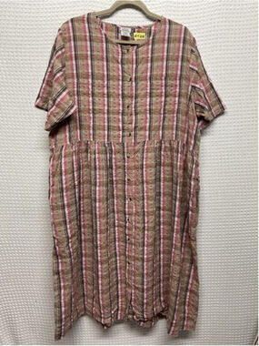 VTG Only Necessities Housecoat Vendoor Cotton Lounger House Dress Women 22W